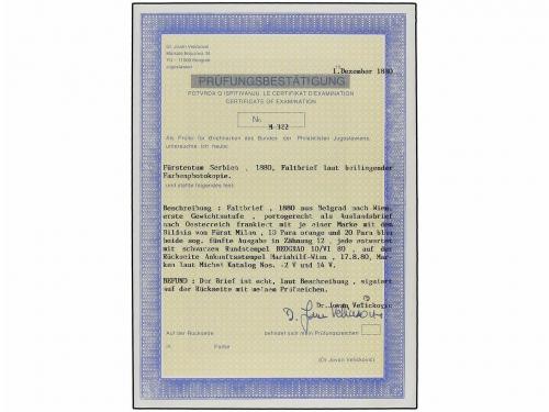 ✉ SERBIA. Mi. 12V, 14V. 1880 (17 Aug.). BELGRADE to VIENNA. 