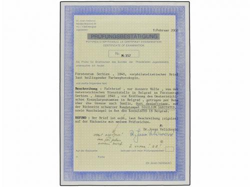 ✉ SERBIA. 1840 (13 Jan.). Entire letter to Military Station 