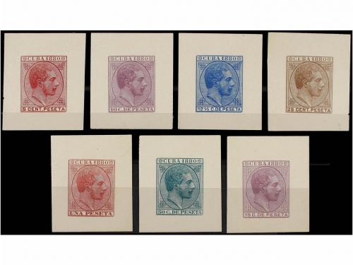 COLONIAS ESPAÑOLAS: CUBA. 1880. ALFONSO XII. Conjunto de 7 P