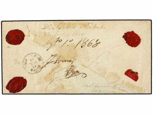 ✉ CUBA. Ant. 13(3). 1868. HABANA a MORON. Carta certificada 