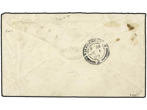 ✉ GIBRALTAR. 1897 (Nov 26). Cover to MANCHESTER franked by S