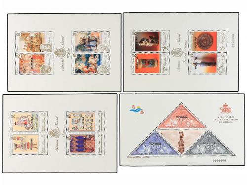 ** ESPAÑA. 1990-92. CONJUNTO de las Hojitas Blqoue nº 3068, 