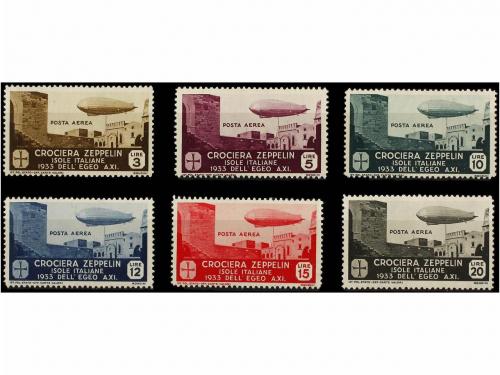 * ITALIA: EGEO (Colonia italiana). Sa. A22/27. 1933. ZEPPELI
