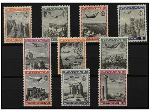 * GRECIA. Yv. A 40/49. 1940. Complete set, hinged. Yvert 350