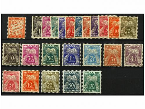 * FRANCIA. Yv. T-66/94. 1941-60. SERIE COMPLETA. LUJO. Yvert