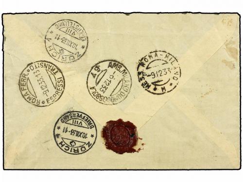 ✉ VATICANO. 1933. VATICANO a ZURICH. 2 liras castaño negro y