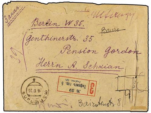 ✉ RUSIA. Sg. 38, 41. 1923 (June 26). GEORGIA. Registered cov