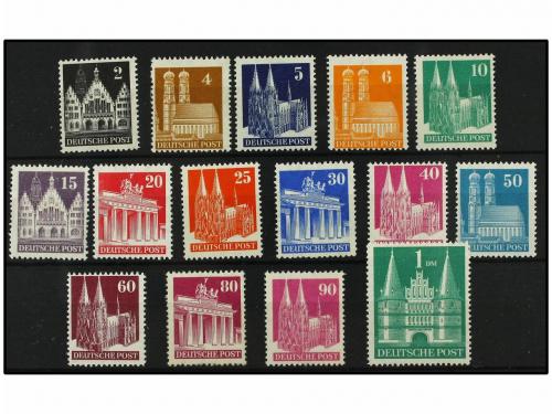 ** ALEMANIA. Yv. 41A/65A. 1948-51. BIZONA. Complete set (per