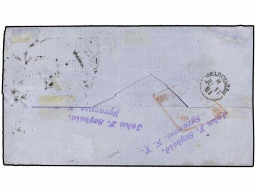 ¿ AUSTRALIA. 1861 (June 11). VICTORIA. Cover endorsed 'per R