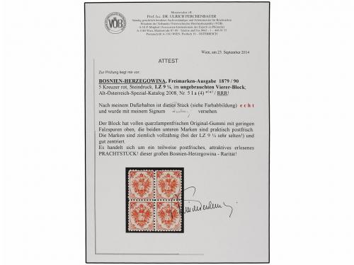 **/* BOSNIA-HERZEGOVINA. Fe. 5 I (4). 1879. 5 kr. red, perf.