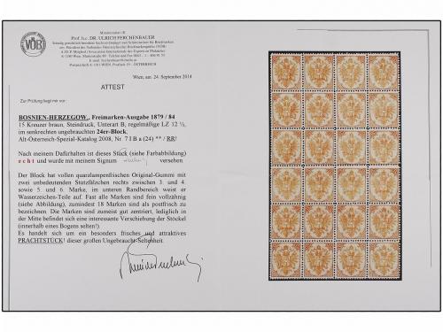 ** BOSNIA-HERZEGOVINA. Fe. 7 IB (24). 1879. 15 kr. brown, pe