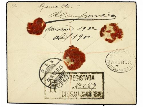 ✉ GUINEA PORTUGUESA. 1900. BISSAU a ALEMANIA. 2 1/2, 5, 10, 