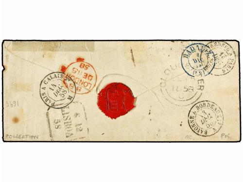 ✉ PORTUGAL. 1858. CINTRA a GLOCESTER (Gran Bretaña). 25 reis