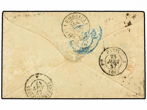 ✉ PORTUGAL. Af. 12. 1857. PORTO a ROTTERDAM (Holanda). 25 re