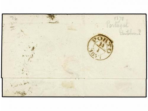 ✉ PORTUGAL. 1873. LISBOA a PORTO. 5 reis negro, 20 reis bist