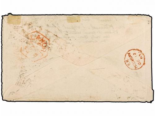 ✉ INDIA. Sg. 54,63,64. 1865 (Oct 3). Cover to NEATH (Wales) 