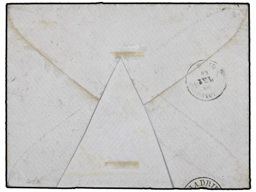✉ PORTUGAL. Af. 15, 16. 1865. LISBOA a MADRID. 10 reis amari