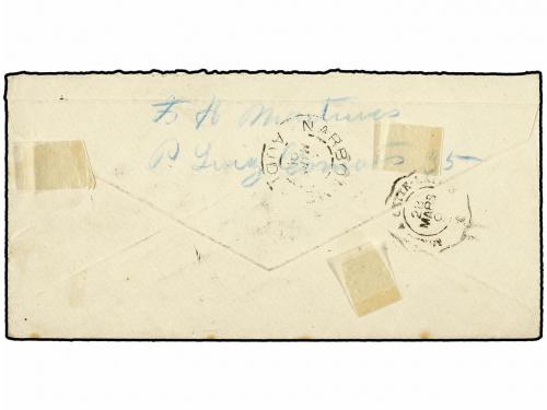 ✉ PORTUGAL. Af. 51. 1891. LISBOA a FRANCIA. 150 reis amarill