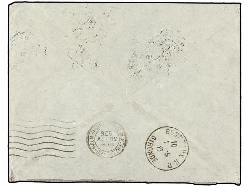 ✉ CONGO FRANCES. 1936. BRAZZAVILLE a FRANCIA. 25 cts. (2) y 