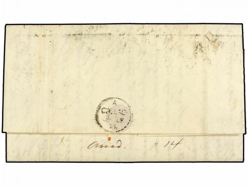 ✉ PERU. Yv. 13. 1871. LIMA a NEW YORK. 1 dinero verde y sell