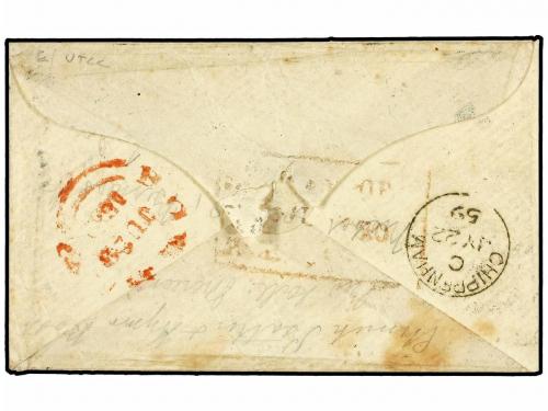 ✉ INDIA. Sg. 15,45. 1859 (July 28). Small envelope to CHIPPE