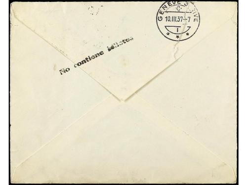 ✉ ESPAÑA GUERRA CIVIL. 1937. BARCELONA a GENEVE (Suiza). 40,