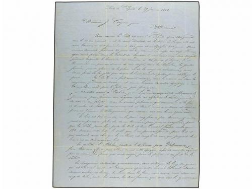 ✉ TAHITI. 1852. PAPETE a BORDEAUX. Carta completa circulada 