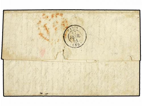 ¿ FRANCIA. 1851. ANGULEME a CAPIAPO (Chile). 10 cts. bistre