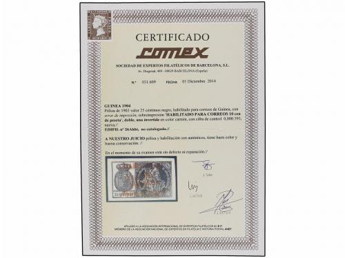 * COLONIAS ESPAÑOLAS: GUINEA. Ed. 26Ahhi. 10 cent. s. 25 cts