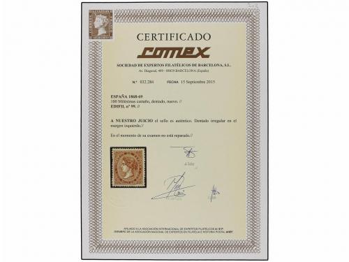 * ESPAÑA. Ed. 99. 100 mils. castaño. Excelente centraje. Den