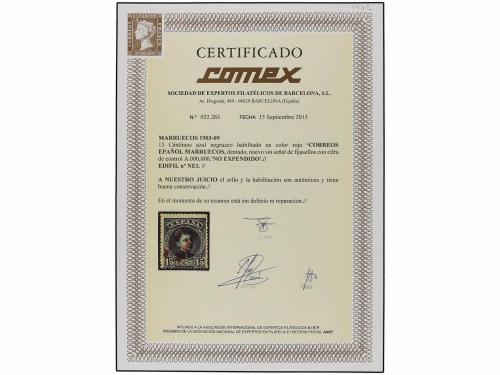 * MARRUECOS. Ed. NE 1. NO EMITIDO. 15 cts. azul negro. MUY R