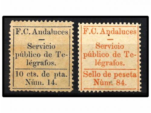 * ESPAÑA: TELEGRAFOS. Ed. 3/4. 1883. FERROCARRILES ANDALUCES