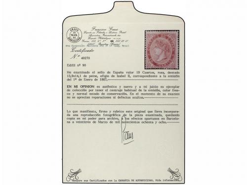 (*) ESPAÑA. Ed. 90. 19 cuartos rosa. Bonito color y centraje
