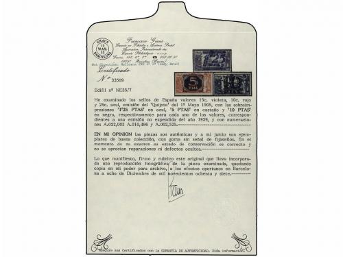 ** ESPAÑA. Ed. NE 35/37. NO EMITIDOS. Serie completa, rara s