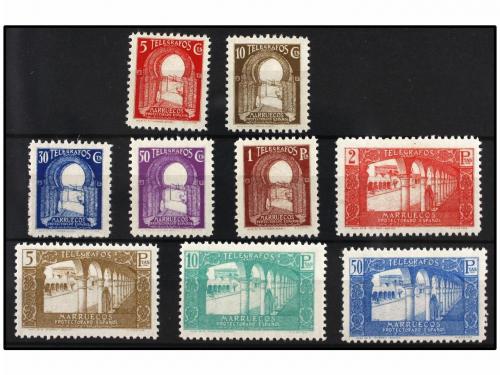 * COLONIAS ESPAÑOLAS: MARRUECOS. Ed. T-42/50. TELÉGRAFOS. Se