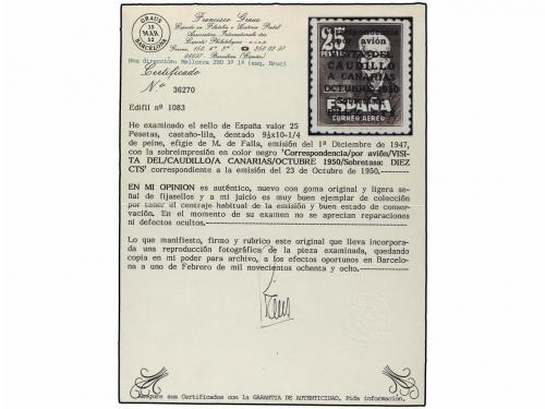 * ESPAÑA. Ed. 1083. VISITA DEL CAUDILLO A CANARIAS. AVIÓN SI