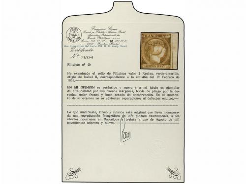 (*) FILIPINAS. Ed. 4b. 2 reales verde amarillo, BORDE DERECH
