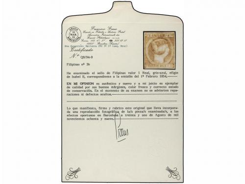 (*) FILIPINAS. Ed. 3b. 1 real gris azulado. MAGNÍFICO EJEMPL