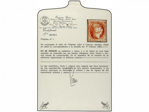 (*) FILIPINAS. Ed. 1. 5 cuartos bermellón. Magnífico ejempla
