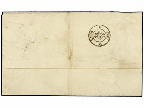 ✉ FRANCIA. Yv. T-6. 1879. TASAS. LYON. 30 cts. negro de Tasa