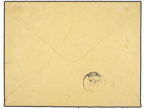 ✉ FRANCIA. 1889. ANGOULEME a VIENNE. 40 cts. naranja, carta 