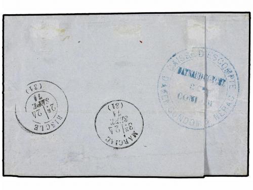✉ FRANCIA. Ed. 48. 1871. CONDOM a MARCIAC. 40 cts. amarillo 