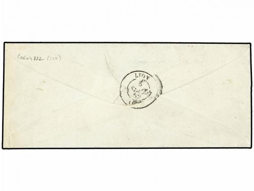 ✉ FRANCIA. Yv. 1, 5. 1852. PONT DE VAUX a LYON. 10 cts. bist