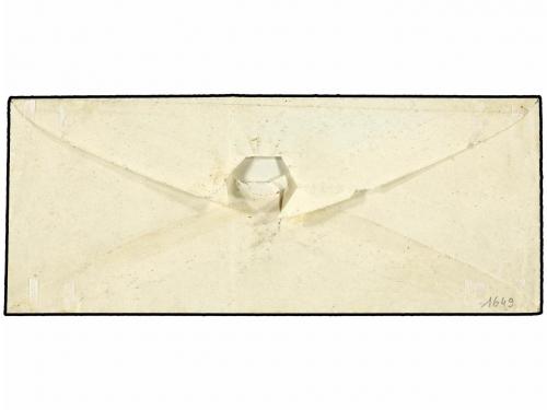 ✉ FRANCIA. Yv. 1. 1852. MAUVEZIN. 10 cts. bistre, márgenes e