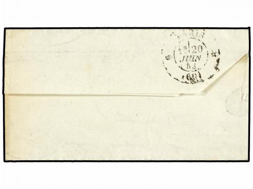 ✉ FRANCIA. Yv. 2. 1853. AUTEVIL a PARÍS. 15 cts. verde, gran