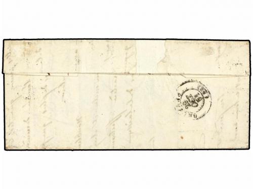 ✉ FRANCIA. Yv. 4. 1851. PARÍS a ORLEANS. 25 cts. azul esquin