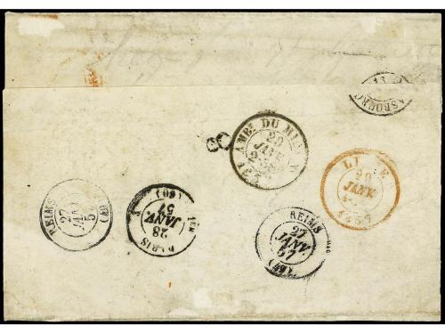 ✉ FRANCIA. 1857. Envuelta sin las solapas laterales y con el