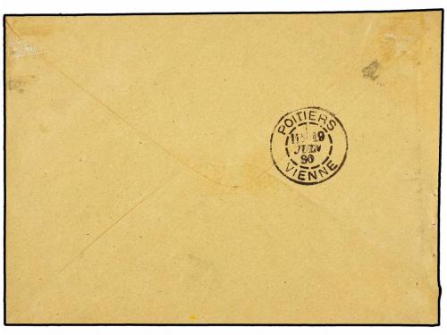 ✉ FRANCIA. Yv. 94, 96, 99. 1890. MONTLIEV a POITIERS. Valor 