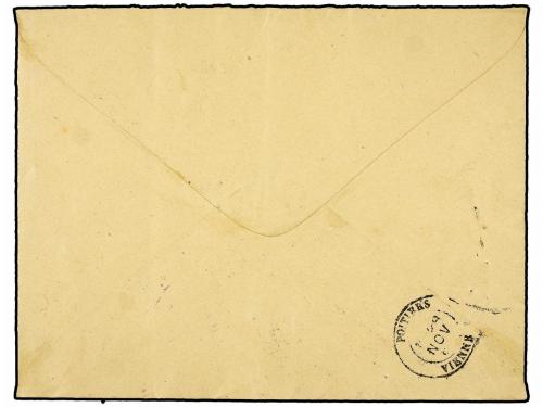 ✉ FRANCIA. 1889. ANGOULEME a VIENNE. 40 cts. naranja, carta 