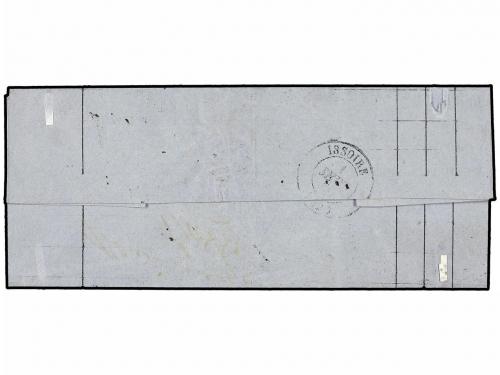 ✉ FRANCIA. 1860. ISSOIRE. 5 cts. verde pareja, leve pliegue 